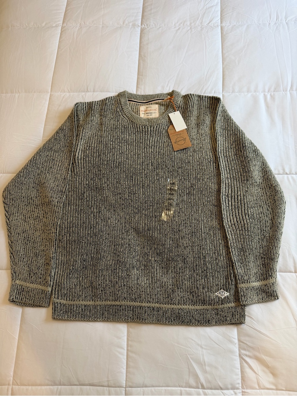 Weatherproof Men's Heather olive Green Crewneck Knit Sweater